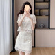 Guanmao Pei Xiaoxiangfeng Falda de encaje Conjunto de dos piezas Temperamento de temperamento de color sólido Falda 2025 Traje blanquecino 841 S