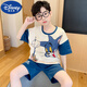 
Disney boy pajamas children summer thin pure cotton short-sleeved suit medium-sized children 12-year-old boy fashionable summer home clothes 695 [Cotton] 165 S size recommended 140-150 cm weight
