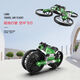 Drone terrestre et aérien pour enfants moto déformée caméra aérienne quadrirotor avion télécommandé garçon cadeau jouet moto terrestre-air photographie aérienne bleu peut prendre des photos batterie secondaire 2 piles + accessoires