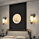 Recordando el pasado, el nuevo estilo chino de cobre más madera lámpara de pared retro sala de estar lámpara decorativa lámpara de pared lámpara de pared al estilo chino salón de té sala de estudio 7029b/cobre + madera + piedra de nube de imitación piedra
