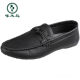 Zapatos de gorro de carpintero de carpintería Aziqutos para hombres, tendencia transpirable, tendencia de cuero casual británico, cuero genuino genuino d826 negro 41