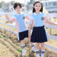 
Tongran Primary School Student Class Summer Short-Sleeve Sportswear Set Red British College Style Graduation School Uniform Kindergarten Clothing 9902 Short-Sleeve + Shorts 160 Size
