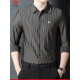 Montagut Herren Mulberry Seide Langarmed Hemd im Herbst Dad Casual Striped Revers Shirt Männer 9928-Black M 165 Geeignet für 100-115jin [Jin gleich 0,5 kg]