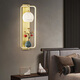 Lámpara de noche de dormitorio principal XMSJ de alta gama Nuevo estilo chino Escalera de esmalte creativa de estilo chino Lámpara de pared F3506 Persimmon Ruyi Marco ancho 21* Altura 5