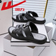 Huili Sandalen Sommer-Herrenschuhe atmungsaktiv und offene Sandalen für die lässige, weiche Soft Sohle Leichtgewichtige Strandschuhe für Männer 3881-1 (schwarz) Größe 39 (Größe ist klein und empfohlen, eine Größe größer zu nehmen)