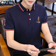 CZCM LUMBRE LUXE LUXE MARQUE POLO POLO à manches courtes pour le t-shirt masculin Collier décontracté Business Top Summer New Style CC866 Black Knight 3xl (150-165Jin [Jin est égal à 0,5 kg]))