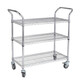 Carbon steel shelves chrome-plated wire mesh stainless steel household wheels movable warehouse storage metal shelves Thickened 1518 length * 355 width mm Thickened 1000mm Total height * 3 layers No wheels