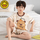 G. DUCKKIDS男童睡衣纯棉短袖卡皮巴拉2025超火两件套夏装儿童家居服大童套装 N694哪咤 165 cm/大童L码体重100-115斤拍