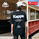 Kappa (Kappa) Back-to-Back-Ehepaar Sport T-Shirt für Sommer New Herren Sorona Casual Kurzärmelige coole halbe Ärmeln Frauen Black-9902XL