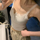 Hunter camisole lace bottoming shirt pure desire short sexy slim inner wear with breast pads free of wear tight sleeveless tube top white lace vest - <recommended 80-130Jin Jin equals 0.5kg>