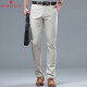 Mengtejiao Business Casual Hosen Herren 2025 Sommer Dünner Straight Mid-T-Mid-T-Mid-End-Baumwolle Vielseitige Hosen 9928-1 Khaki 29