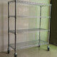 Carbon steel shelves chrome-plated wire mesh stainless steel household wheels movable warehouse storage metal shelves Thickened 1518 length * 355 width mm Thickened 1000mm Total height * 3 layers No wheels