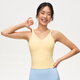 Splan-s ++ französische tiefe v-heck Sportweste für Frauen, die Yoga Unterwäsche integrierter Brustpolster Pilates Top Leichte Creme gelb m tragen