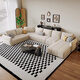 Jian Xin Stoffsofa Chenille Modernes einfaches Sofa Wohnzimmer kleines und mittleres Apartment Drei-Personen-Konkubine-Ecksofa 826