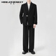Sound monkey suit suit, men's casual suit, business interview suit jacket, men's professional formal suit, groom's wedding dress, Chinese suit + white shirt + trousers, three-piece suit 2XL (130-150Jin Jin equals 0.5kg))