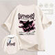 2025 Neues T-Shirt Co-Branded American Modemarke Pure Cotton Kurzärmelige und Frauen Sommer Lose trendy halbärmelige, vielseitige Top Burgundy-691 Red-Eye Dragon XL
