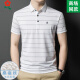 梦特娇（MONTAGUT）梦特娇男装桑.蚕.丝短袖t恤夏季中年商务休闲条纹翻领polo衫 A829-兰色 2XL 180适合145-165斤
