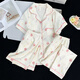 Catman (Miiow) pijamas de tres piezas para mujeres en verano 2025 Nuevo estilo de celebridades de Internet Spring y Autumn Cloud Cloud Algodón de manga corta Pantalones de manga corta Ropa para el hogar 9922# Set de tres piezas de algodón en la nube M [70-95] Jin [Jin equivale a 0.5 kg]