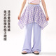Pitt Pitt Girls' Wide Legs Summer 2025 New Children's Butt Curtain Pants Large Children's Summer Plaid Pants Ice Wire Mosquito Repellent Pants 15290 Purple + 15277 Blue 120 cm