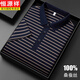 Hengyuanxiang 100% mulberry silk short-sleeved T-shirt for men's lapel summer silk thin middle-aged high-end striped polo Paul shirt 13691# Khaki 4XL 58 [Suggested 185-210Jin [Jin equals 0.5 kg]]