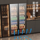 Bai Kailun double-door wine cabinet with constant temperature and humidity double-door light luxury ultra-thin seamless embedded home air-cooled frost-free villa tea beverage liquor wine fruit preservation refrigerated display cabinet 1.9 meters | dual temperature zone | hanging cup display | 201 bottles thin style