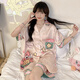 HKPK冰丝睡衣女夏季短袖开衫可爱卡通宽松高级感家居服套装 #FS-2203 #YX-9214 M[75-98]斤 均码