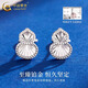 CHINA GOLD PT950 Platinum Gourd Earrings Women's Earrings Versatile Platinum Valentine's Day Birthday Gift for Girlfriend and Wife Platinum Gourd Earrings About 1.4g