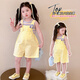 Tong Zhenai Children's Clothing Girls Courte courte Summer 2025 Nouveaux petits filles Sangle de t-shirt pour enfants Short Two-Piece Picture Color 120 (adapté à la hauteur 110-120cm)