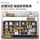 Yijia wood light luxury sideboard cupboard living room wall storage cabinet multi-functional storage cabinet modern simple tea cabinet wine cabinet upgraded hinge cabinet door three doors and two drawers 90*30*100CM self-assemble