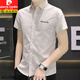 Pierre cardin summer new men's short-sleeved shirt Korean casual loose versatile trendy shirt men's half-sleeved handsome inch shirt 846 khaki thin M weight 108 Jin [Jin equals 0.5 kg]