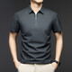 Lilang Seidenlinie Kurzarm T-Shirt Herren Sommer neuer Stil Casual Revers atmungsaktivem Halbzipper-Polo-Hemd Obergrün L.