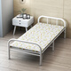 BaiHengda Klappende Einzelbett Home Office Lunchpause Einfaches Bett Holzbrett tragbares Begleitbett Miethaus Eisenbett verdickte dicke Stahlrohrblaue Streifen (75 cm breit)