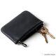 Orange Central einfache weiche Fine-Seeme-Gutschein-Schlüsselbeutel Frauen Mini Leder Kurzer Reißverschluss Brieftasche kleine silberne Beutel Schwarz-Small