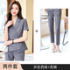 
Jinxu Hotel Workwear Set Summer Women's Short Sleeve Suit Professional Wear Temperament Shenfan Fashion Jewelry Store Sales Department SY6623 Gray Strip Suit S