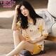 Modal Summer Pyjamas für Frauen süßer Cartoon kurzärmelig zweiköpfige koreanische Stilstil für lässige und einfache Heimkleidung Loli Pink GXT6630 M (Empfohlen 75-95jin [Jin ist gleich 0,5 kg])