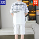 
ROMON 2025 summer new short-sleeved suit for men teenagers versatile shorts casual sports two-piece set gradient color men's clothing 6187 blue M 75-100Jin [Jin equals 0.5 kg]
