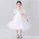Goku Girl Princess Dress Performance Performance Clothes Children's Puff Sleeves Puff Long Robe Blanc 140 Poids recommandé (51-60 Jin [Jin est égal à 0,5 kg]))