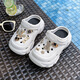 Jingpu Fei cartoon bear sandals for boys and girls anti-slip soft bottom new versatile summer hole shoes white 24 -25
