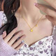 UDL24K pure gold petal pendant 999 pure gold cherry blossom necklace women's new fashion temperament 5G gold clavicle chain gift 0.01g cherry blossom set chain