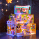 Linda casa de la casa para niños Villa Assamped Builds Builds For Girls Series Princess Castle Toys para niñas de 6 a 12 años D Hogar de moda de doble capa de doble capa [1048 PILELES] Give