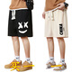 Changlu Zhu Wafuge casual shorts men's summer fashion sports pants loose versatile thin pants basketball mid-sized pants five-point pants [shorts] 728 black + 723 orange red M Recommended 80-100 Jin [Jin equals 0.5 kg]