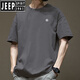 JEEP SPIRIT American short-sleeved T-shirt for men in summer pure cotton round neck trendy versatile casual 2025 new fashion brand loose Hong Kong style T white-1365 sleeve short S [suggested 80-110Jin [Jin equals 0.5 kg]]