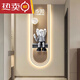 
YWZR electronic calendar display screen wall hanging new style digital display electronic clock hanging wall hanging wall violent bear living room with light installation 14699 [with digital display silent clock] 30*90CM drawing plug-in with light [digital display screen + warm white light]