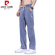 Pierre Cardin (Pierre Cardin) Tiansi Jeans Herren Sommerdünne Modemarke Straight Loose Herren Ice Seide Weitbein Sommer Casual Long Hosen GF1D02-1048 [Zweiteiler] Gray + Blue M.