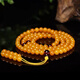 Confucian style, with national inspection certificate, natural raw mineral authentic old beeswax bracelet for men and women, single circle chicken oil yellow beeswax bracelet, old beeswax 18mm (generous men's style)