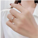 KZD Old Phoenix 999 sterling silver ring Korean version women's six-claw diamond ring open wedding ring simple ring bracelet white gold S999 sterling silver material fully marked