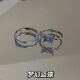Chuhan Girl's Heart está lleno de anillo de amor rosa para femenino insptorado de apertura de gama alta anillo de dedo de apertura ajustable mejor amigo M1047+m1048 anillo 2 piezas