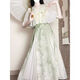 
Daiqiong 2025 summer new suit for women's new year's modified Hanfu top with a slim-covering meat-covering suspender dress two-piece set M679 black top + apricot skirt two-piece set M Recommended 80-100Jin [Jin equals 0.5 kg]