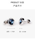 Nosskiss Premium Crystal Cuff Links для мужчин Простые и модные деловые французские манжеты рубашки Стабилы легкие роскошные подарки подарки синий хрустал (упаковка подарочной коробки)