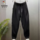 
Woodpecker (TUCANO) trendy brand thin ice silk linen casual pants for men's summer new loose tie harem pants handsome cotton linen cropped pants light green (single-piece) 3XL [155-170Jin [Jin equals 0.5 kg]]